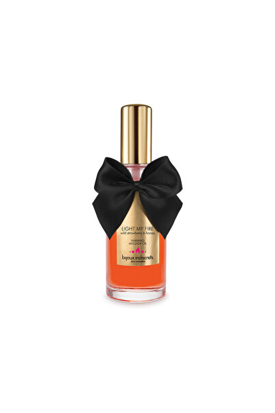 Bijoux Indiscrets Ulei de masaj încălzitor, aromă căpșuni sălbatice, 100 ml