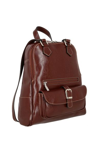 Magazinul de genti Women's backpack/bag made of soft natural leather, model 194, Cognac brown