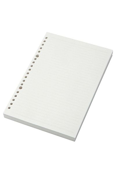 Muji Horizontal 6 mm Ruled Line Loose-Leaf, 20 Holes, 200 Sheets, A5, White