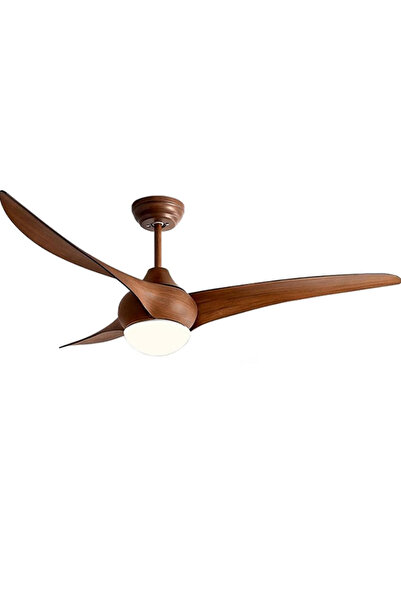 TDOO 52 İnç Işıklı Tavan Vantilatörü, Ahşap Desenli, Sessiz Tersinir DC Motor, Uzaktan Kumandalı