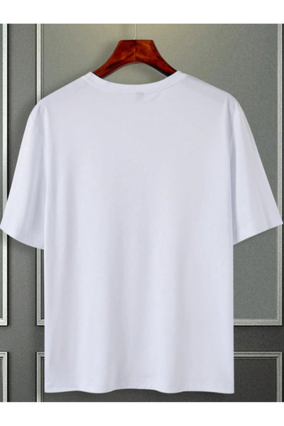 BETİLİNA Beyaz Mon Cheri Bakılı Oversize T-shirt