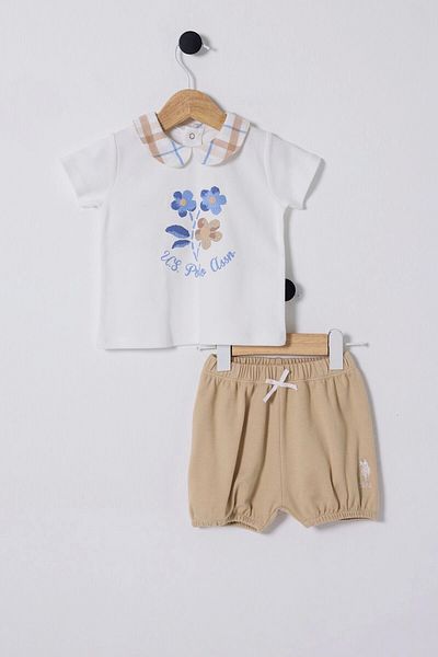 U.S. Polo Assn. U.S. Polo Assn. Baby Girl 2-Piece Set - White