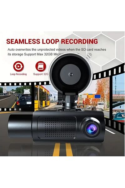Baideluo Full HD1080P Car Dash Camera,Night Vision,Front,R&In View,Recording&Real Time Display with Mount