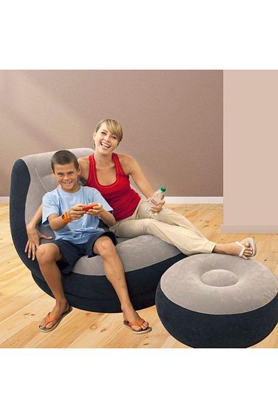 Intex Fotoliu otoman Intex Relax, 99 x 130 x 76 cm, gri