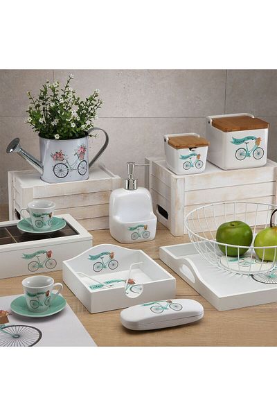 sliquid Versa Bicycle Salt Shaker with Lid Ceramic Dolomite 12.2 x 11.5 x 12.2 cm