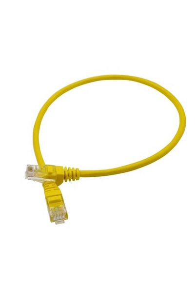 dalimag Cablu CAT 6A, Slim UTP, 4PR/28AWG Cupru Pur, Patchcord, 6 inch, 15 cm, Galben, Dalimag