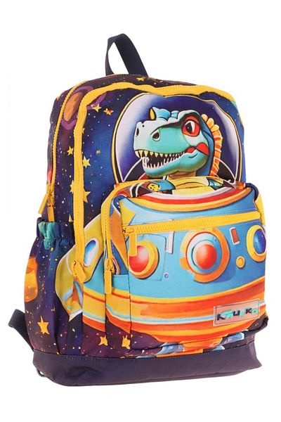 KAUKKO Cu patru compartimente (Băiat - Albastru Galben - Dinozaur Astrnot) - Rucsac pentru școală primară - L5273