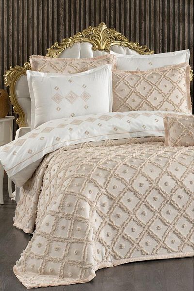 Çeyiz Diyarı Alara Bridal Set 8 Piece Cappucino