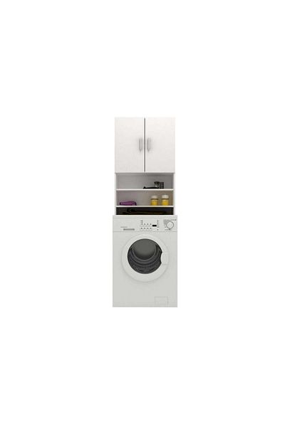 haaus.ro Fyn Washing Machine Cabinet, White, 65 x 27 x 190 cm