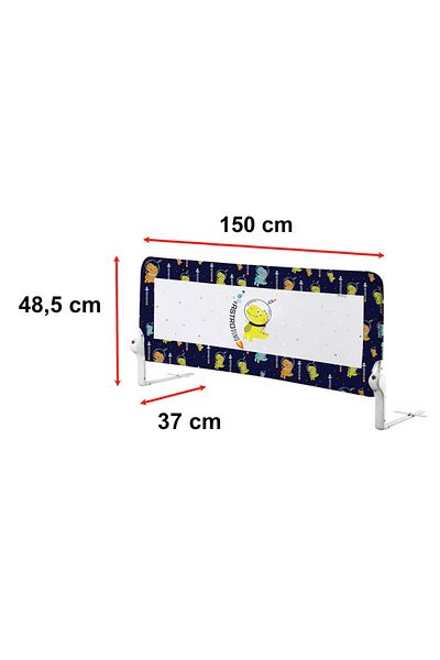 GUİMO Foldable bed guardrail, Guimo, 150x48 cm, Astro Dino, Navy blue