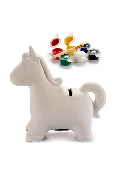 Wincell White Unicorn Ceramic Piggy Bank