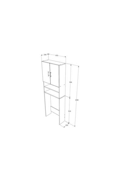 haaus.ro Dulap Masina de Spalat Fyn, Stejar Sonoma/Alb, 65 x 27 x 190 cm