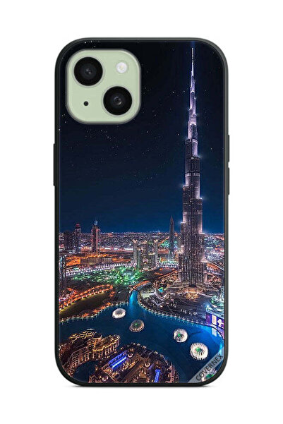 Covernex غطاء حماية لهاتف Apple iPhone 15 منظر ليلي لوسط المدينة