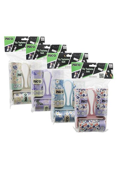 Mena Rise Şirinshop 3Pcs Set Y Handle Adhesive Practical Feather Collector Roller Tape 1-Handle=60 Leaves + 2-Side