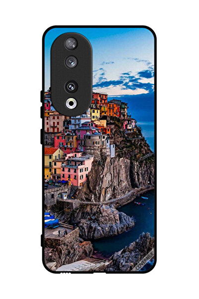 Covernex غطاء حماية لهاتف Honor 90 - منازل ملونة على البحر