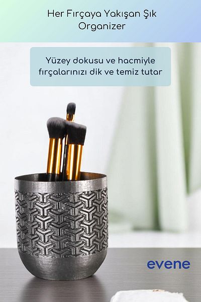 Evene Organizer μακιγιάζ Βούρτσα μακιγιάζ Organizer Organizer Ασημί Αντίκα Χρώμα Μοντέλο 77