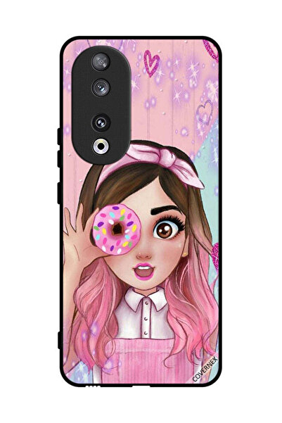 Covernex غطاء حماية لهاتف Honor 90 بتصميم فتاة محبة للدونات