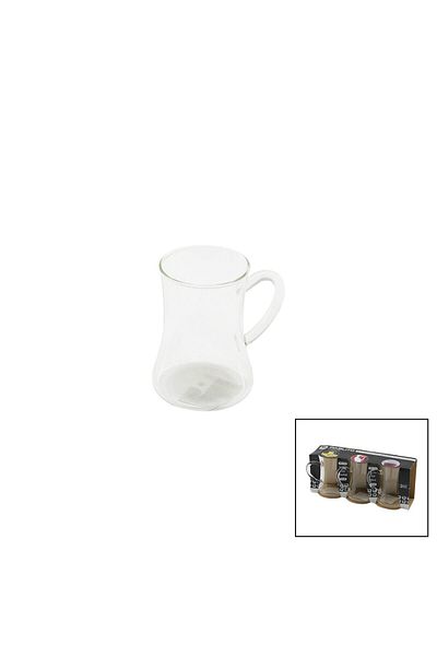 Mena Rise Şirinshop 3Pcs Glass Tea Cup with Handle 180ml 1108107
