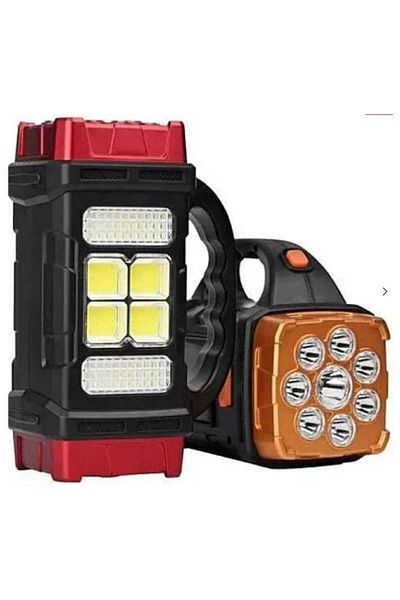 divendi-ro Multifunctional solar lamp HB-1678 38W power 38W flashlight/ lantern type, with handle, black/red