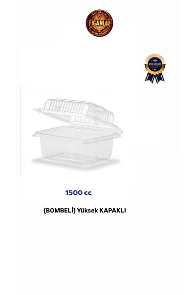 figanlar ambalaj 1500Cc High Cover Leak Proof Plastic Container with Bombeli̇ Lid 50 Pieces
