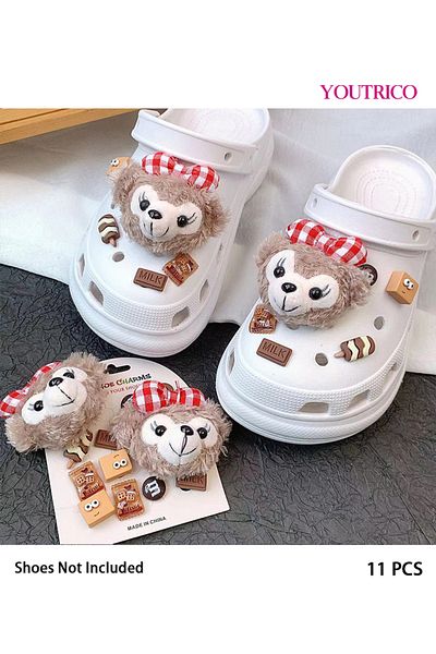 Youtrico 11pcs Duffy Bear Jibbitz Charms for Slipper Ornament