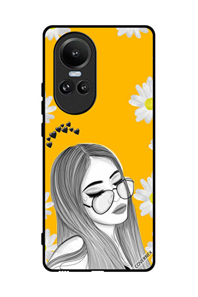 Covernex Protective Case Cover For Oppo Reno10 Glasses Girl Art