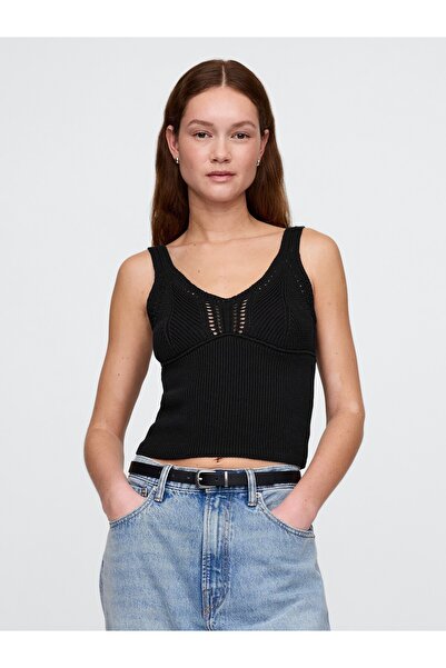 GAP Kadın Siyah Kroşe Atlet