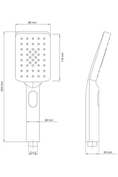 Mena Rise Şirinshop Handheld Shower Head 3 Functions Square Ke122 1108107