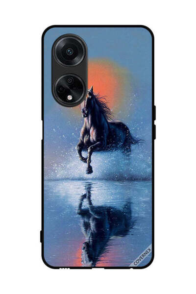 Covernex غطاء حماية لهاتف Oppo A98 5G - رسم حصان يركض في الماء