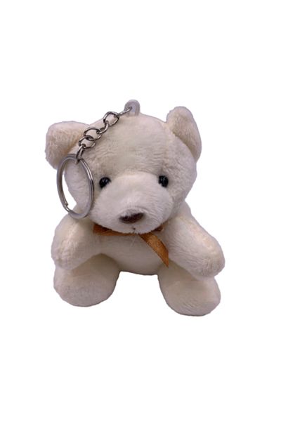 dalimag Keychain Plush Teddy Bear with Bow Tie, Cream, 10 cm, Dalimag