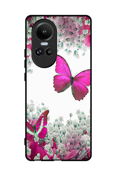 Covernex غطاء حماية لهاتف Oppo Reno10 برسومات فراشات جميلة وورود صغيرة
