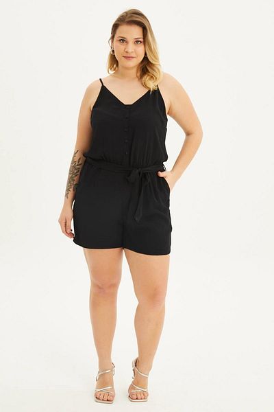 MYLİNE Rope Strap Short Jumpsuit