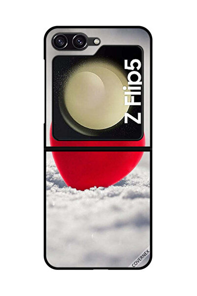 Covernex غطاء حماية لهاتف سامسونج جالاكسي زد فليب 5 بتصميم قلب أحمر جميل