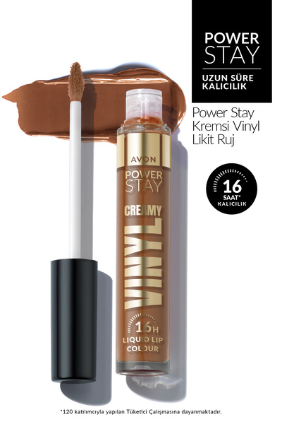 AVON Power Stay Kremsi Vinyl Likit Ruj - Successful Sepia