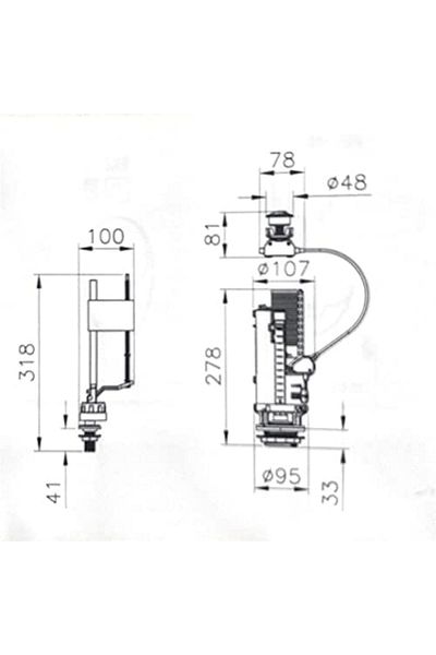 Mena Rise Diyar-Ifırsatshop 330B2016 Reservoir Inner Set, Water Inlet from the Bottom, 3/6 L 1017157