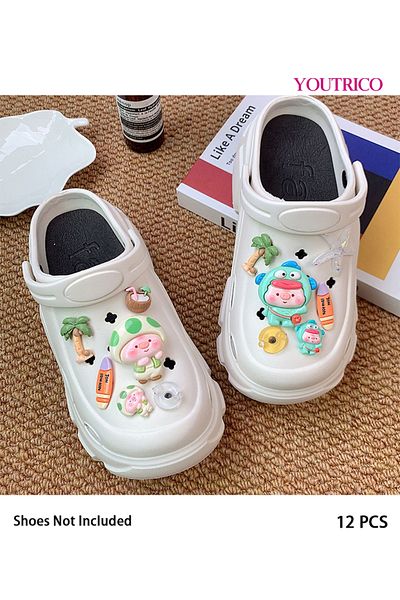 Youtrico 12pcs Adorable Pig Jibbitz Charms for Crocs - Slipper Ornament