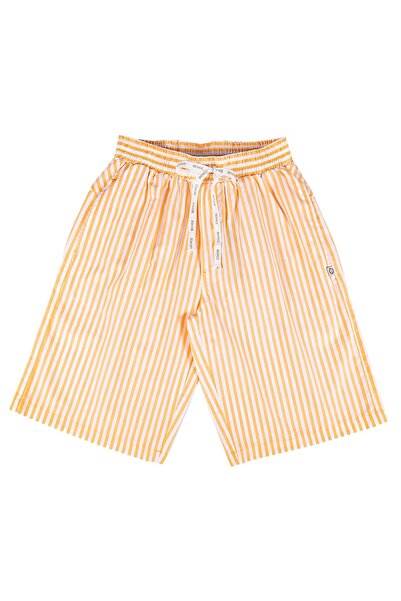 Ozmoz By Mukadder Özden 100% Cotton Striped Orange Summer Boy Shorts