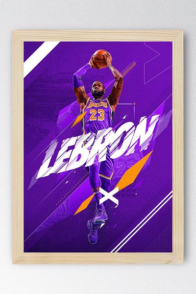 Saturn Pictură înrămată de LeBron James - Pictură poster NBA de baschet