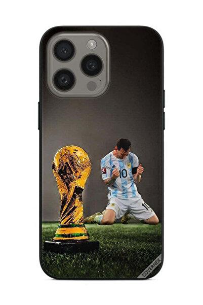 Covernex غطاء حماية لهاتف Apple iPhone 15 Pro بشعار ليو ميسي وكأس الفيفا