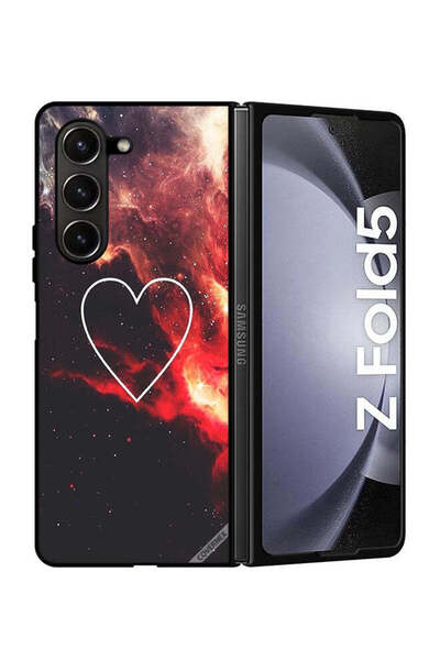 Covernex غطاء حماية لهاتف سامسونج جالاكسي زد فولد 5 بتصميم قلب في الفضاء