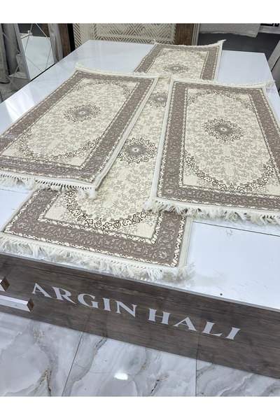 Abant Yatak Odası Halısı Üçlü Set Kahve Renk ARGIN HALI