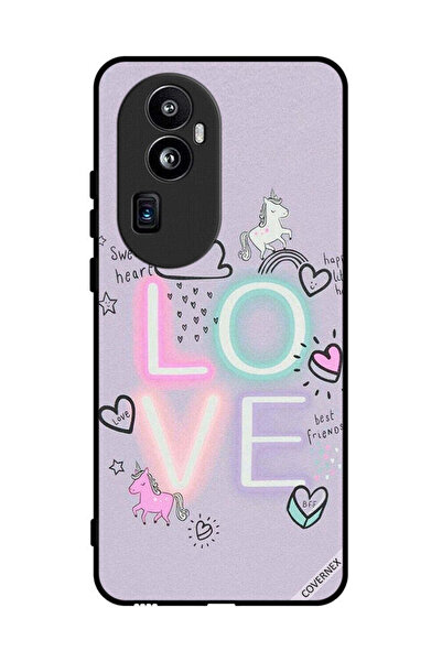 Covernex غطاء حماية لهاتف Oppo Reno 10 Pro Plus - قلب حلو، حب، وحيد القرن