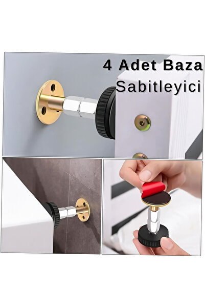 ARVALE 4 Adet Yatak Baza Başlık Sabitleme Beyaz Eşya Yükseltici Ses Titreşim Önleyici Eşya Sabitleme