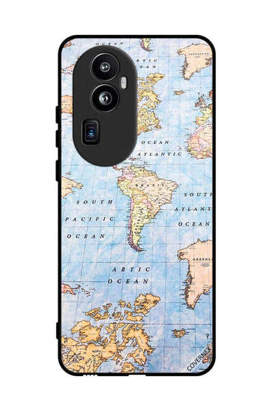 Covernex غطاء حماية لهاتف Oppo Reno 10 مع خريطة العالم للصين