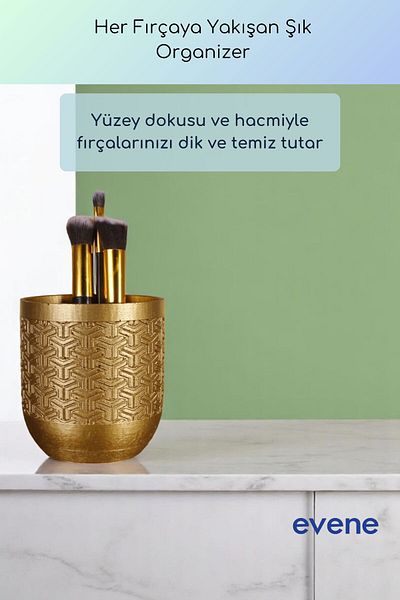 Evene Makeup Organizer Βούρτσα Μακιγιάζ Organizer Organizer Χρυσό Χρώμα Μοντέλο 77