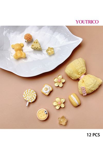 Youtrico 12pcs Creamy Pastel Jibbitz Charms for Slipper Ornament