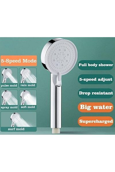 Mena Rise Şirinshop Turbo Shower Head, High Pressure Hand Shower, 5 Function Shower Head (Kro
