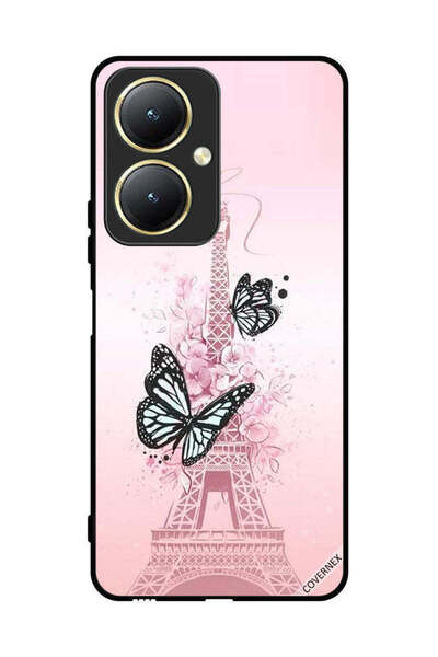 Covernex غطاء حماية لهاتف فيفو Y27 4G برسومات فراشات على برج إيفل
