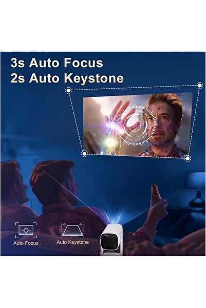 LEERFEI Powerbank Bataryalı Taşınabilir Android Projeksiyon Cihazı Ultra Hd Ev Sinema Projektörü Rgb Işıklı