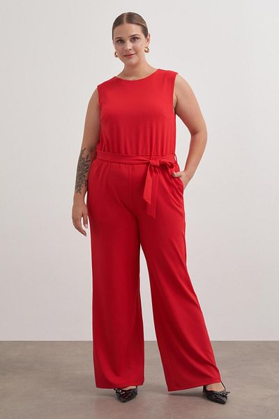 MYLİNE Knitted Jumpsuit with Window Detail and Pockets